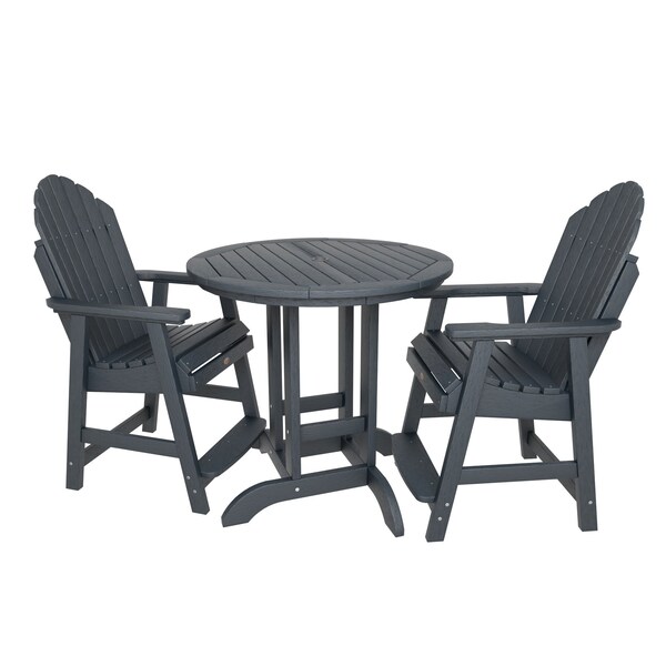 Highwood Usa Hamilton 3pc Round Counter Height Outdoor Patio Furniture Dining Set AD-CNA36-FBE - main